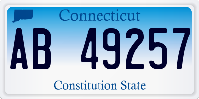 CT license plate AB49257