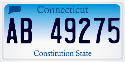 CT license plate AB49275