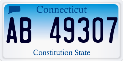 CT license plate AB49307