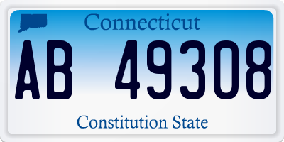 CT license plate AB49308