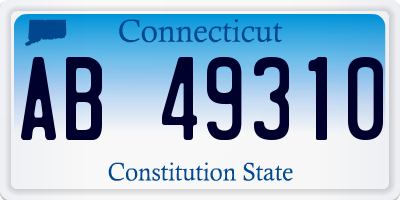 CT license plate AB49310