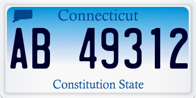 CT license plate AB49312