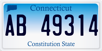 CT license plate AB49314