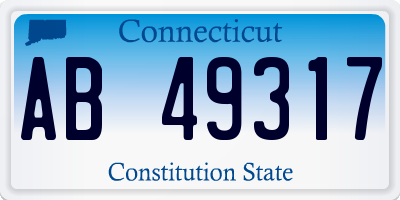 CT license plate AB49317