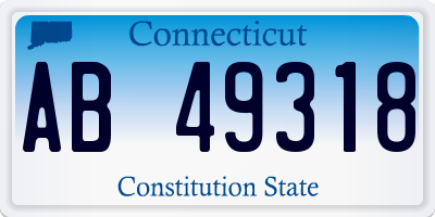 CT license plate AB49318
