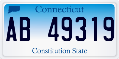 CT license plate AB49319