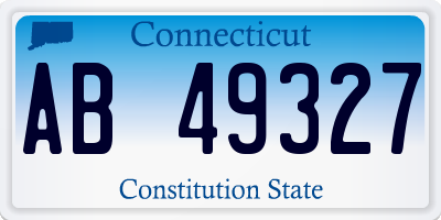 CT license plate AB49327