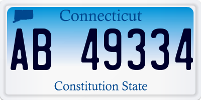 CT license plate AB49334