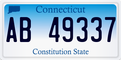 CT license plate AB49337