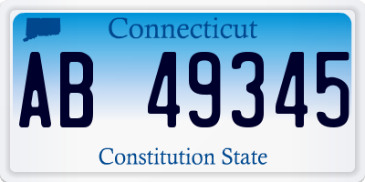 CT license plate AB49345