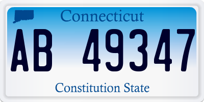 CT license plate AB49347