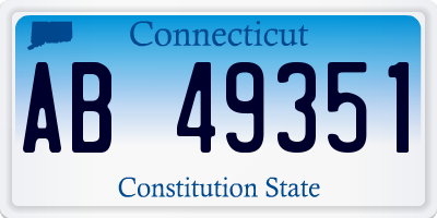 CT license plate AB49351