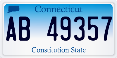 CT license plate AB49357