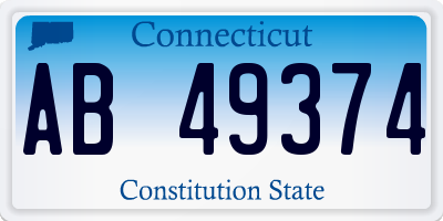 CT license plate AB49374