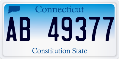 CT license plate AB49377