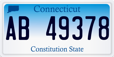 CT license plate AB49378