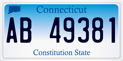 CT license plate AB49381