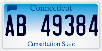 CT license plate AB49384