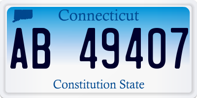 CT license plate AB49407