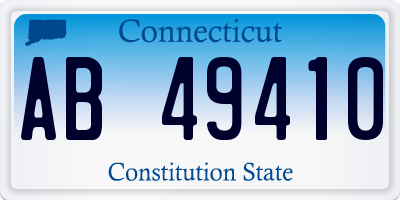 CT license plate AB49410