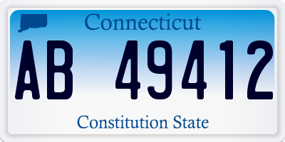 CT license plate AB49412