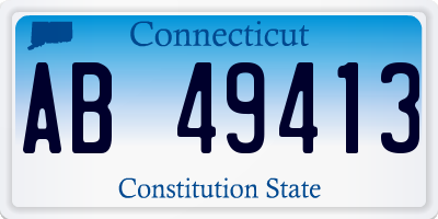 CT license plate AB49413