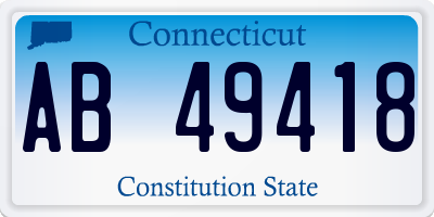 CT license plate AB49418