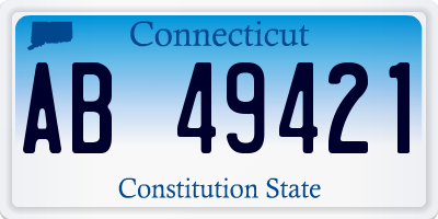 CT license plate AB49421