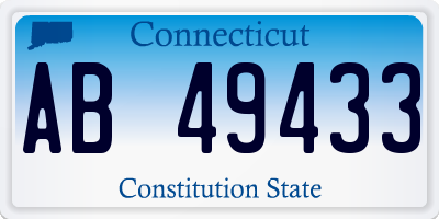 CT license plate AB49433