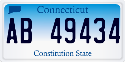 CT license plate AB49434