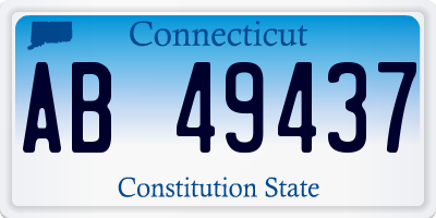 CT license plate AB49437