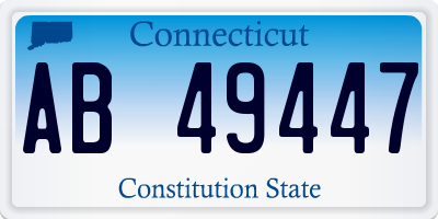 CT license plate AB49447