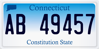 CT license plate AB49457