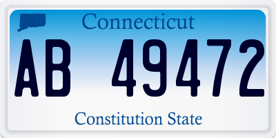 CT license plate AB49472