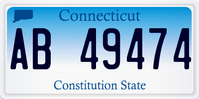 CT license plate AB49474