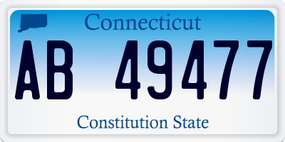 CT license plate AB49477