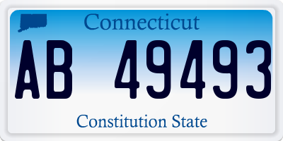 CT license plate AB49493