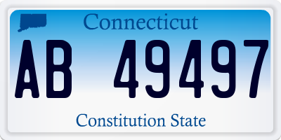 CT license plate AB49497