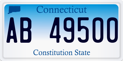 CT license plate AB49500