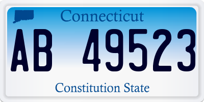 CT license plate AB49523