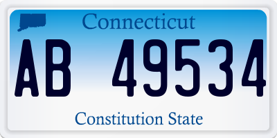 CT license plate AB49534