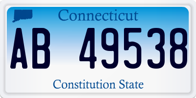 CT license plate AB49538