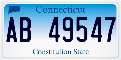 CT license plate AB49547