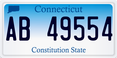 CT license plate AB49554