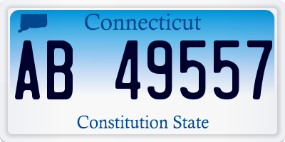 CT license plate AB49557