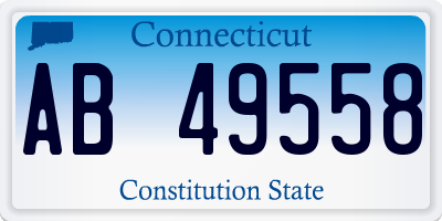 CT license plate AB49558