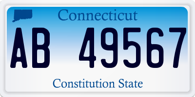 CT license plate AB49567