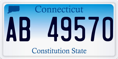 CT license plate AB49570