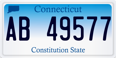 CT license plate AB49577