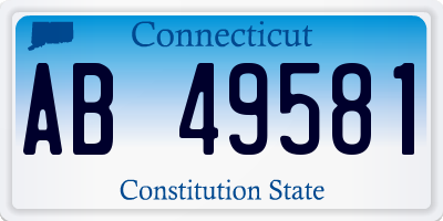 CT license plate AB49581